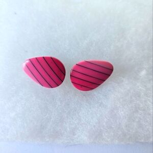 Pink Striped Earrings